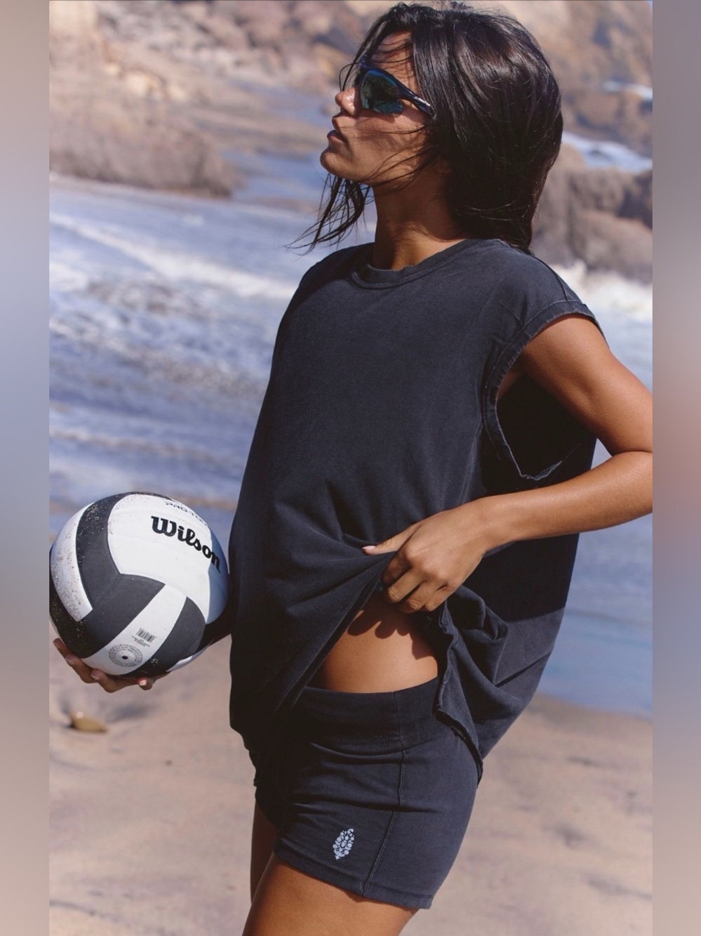 Free people movement black hot shot micro set $70 NWT